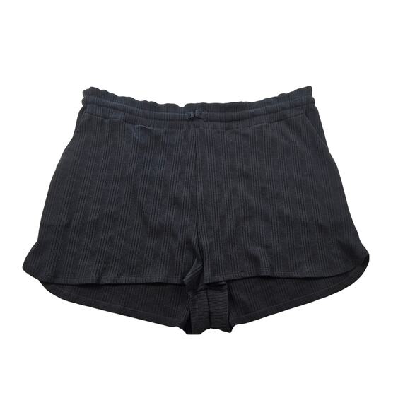 NWT vitamin A tencell lycra ribbed drawstring pocket minimalist shorts XL black - Picture 2 of 11